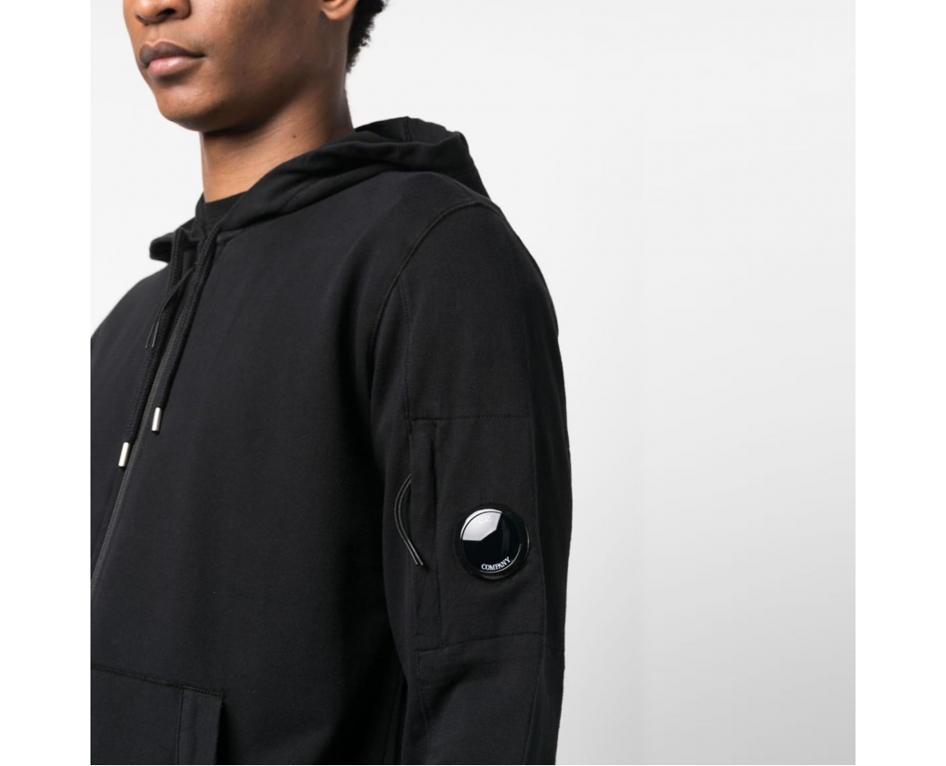 C.P. Company Light Fleece Zipped Hooded Sweatshirt Blue - 7tonn